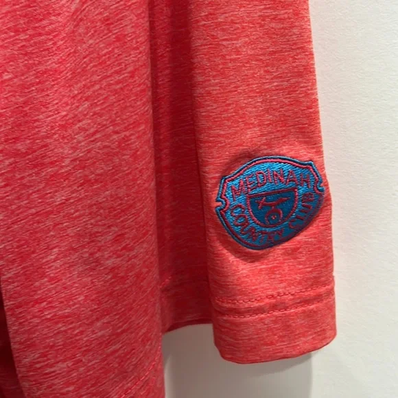 Vineyard Vines Red, White, Blue Striped Polo - Large - Medinah CC Logo - Picture 3 of 4